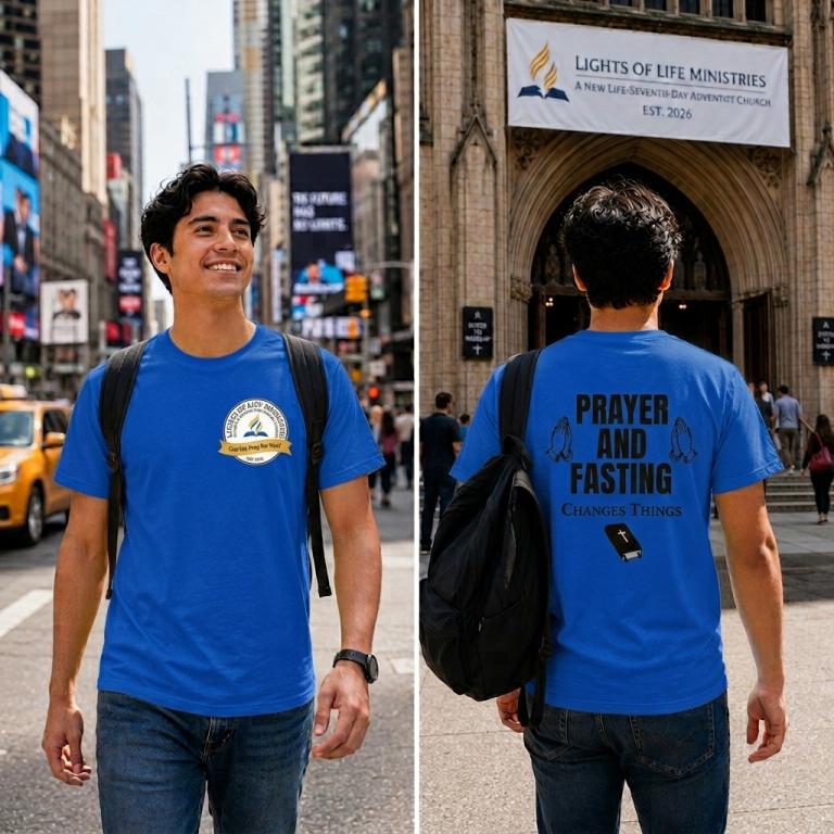 Lights Of Life Ministries Shirt in Blue Look
