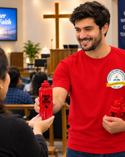 Lights Of Life Ministries Water Bottle in Red Color