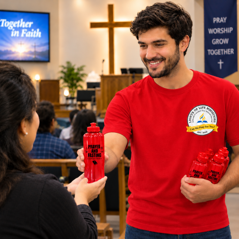 Lights Of Life Ministries Water Bottle in Red Color